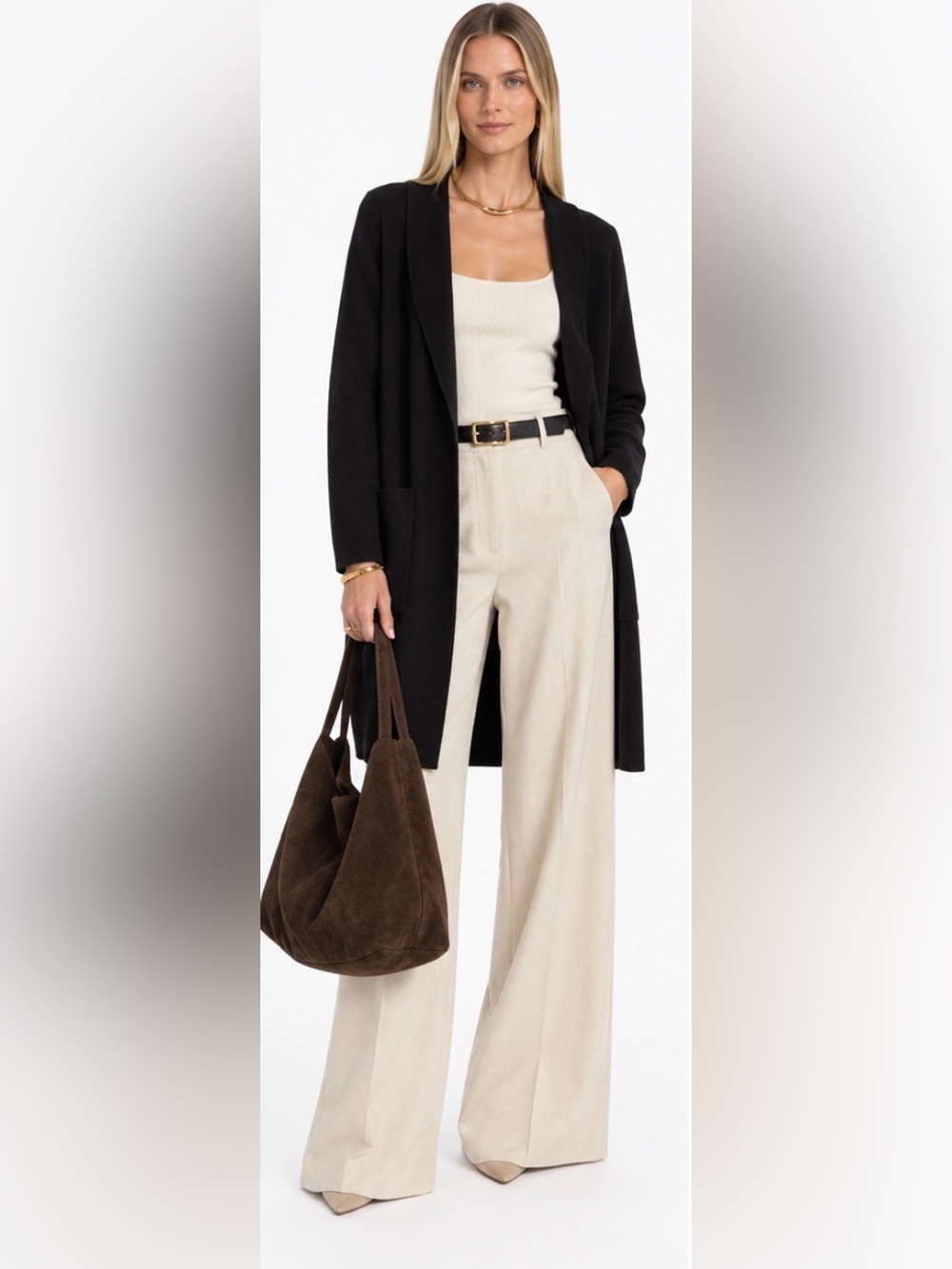 J.Crew Juliette collarless sweater-blazer in black